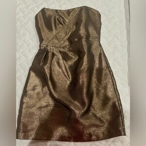 DO+BE/PANTS STORE Shimmering Bronze Strapless Mini Dress